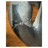 Lot of Vintage Black on Black Pottery Animal Effigies