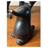 Lot of Vintage Black on Black Pottery Animal Effigies