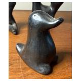 Lot of Vintage Black on Black Pottery Animal Effigies