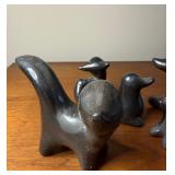 Lot of Vintage Black on Black Pottery Animal Effigies