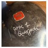 Vintage Jose Quezada Mata Ortiz Black on Black Lizard Vase Pot