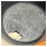 Vintage Blue Corn (Crucita Gonzalez Calabaza) Black on Black Pottery Bowl