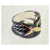 Sterling & 14k David Yurman Cross Ring - Approx 6.5