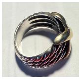 Sterling & 14k David Yurman Cross Ring - Approx 6.5