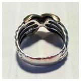 Sterling & 14k David Yurman Cross Ring - Approx 6.5