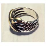 Sterling & 14k David Yurman Cross Ring - Approx 6.5