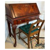 Queen Anne Style Secretary Desk & Chair