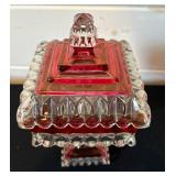 Vintage Westmoreland Ruby Red Pedestal Candy Dish