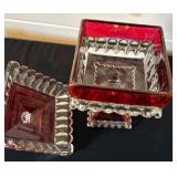 Vintage Westmoreland Ruby Red Pedestal Candy Dish