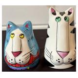 Catzilla Ceramic Cat Head Salt & Pepper Shakers