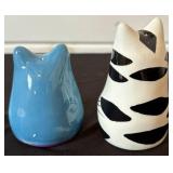 Catzilla Ceramic Cat Head Salt & Pepper Shakers
