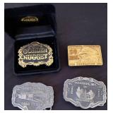 Four Collectible Metal Belt Buckles