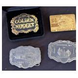 Four Collectible Metal Belt Buckles