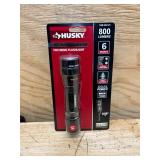 Husky 800 Lumens Dual Power LED Rechargeable Focusing Flashlight with Rechargeable Battery and USB-C Cable Included