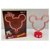 Vintage Disneys Juinior Mickey Mouse Neon Led Lamp (New Old Stock)