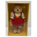 RARE 1986 Vintage Steiff Black Forest Dirndl Dress Teddy Bear (#0275/28) 11" (In Original Box)