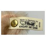 Vintage Steiff Replica Limited Edition Of 8,000 "Teddy Rose 1925" Bear 15" Ear Tag #407154 (00413) Curly Pink Mohair Fully Jointed Body, Growler, Glass Eyes, Pink Felt Paw Pads New Old Stock in Origin