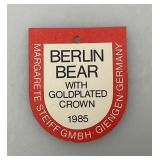 1985 Margarette Steiff "Berlin Bear" Fully Jointed, Ear Tag # 0251/34 In Original Box In Original Box 13"