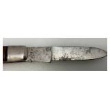 Very Old Wood Handle Pocket Knife With Blade For Chisling