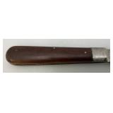 Very Old Wood Handle Pocket Knife With Blade For Chisling