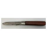 Very Old Wood Handle Pocket Knife With Blade For Chisling