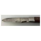 Very Old Wood Handle Pocket Knife With Blade For Chisling