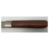 Very Old Wood Handle Pocket Knife With Blade For Chisling