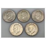 1971 Plain No Mint Mark Eisenhower One Dollar Coins