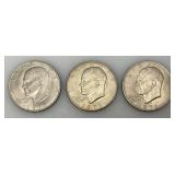 1971 Plain No Mint Mark Eisenhower One Dollar Coins