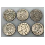 1972 Plain No Mint Mark Eisenhower One Dollar Coins