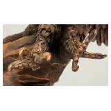 Vintage Copper Colored Eagle Statue On Base (One Claw Missing) 17" Tall