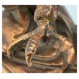 Vintage Copper Colored Eagle Statue On Base (One Claw Missing) 17" Tall