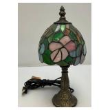 Two Small lamps One With Ornate Stainglass Shade 1= 24" Tall,  1= 11 1/4" Tall