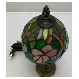 Two Small lamps One With Ornate Stainglass Shade 1= 24" Tall,  1= 11 1/4" Tall