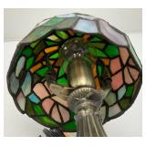 Two Small lamps One With Ornate Stainglass Shade 1= 24" Tall,  1= 11 1/4" Tall