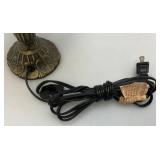 Two Small lamps One With Ornate Stainglass Shade 1= 24" Tall,  1= 11 1/4" Tall