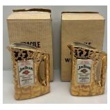 Two Collectible JIM BEAM  Golden Pitchers In Original Boxes