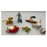 Misc. Vintage Collectible Disney Grolier Brand Christmas magic Ornaments Including Dumbo, Simba, Peter Pan, Sleepy, Captain John Smith And Pocahotas