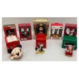 Misc. Collectible Mickey Mouse And Minnie Mouse Christmas Ornaments In Original Boxes