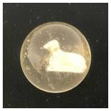 Antique  Approximately 1 3/8" German Sulphide Marble With Lamb