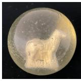 Antique  Approximately 1 7/8" German Sulphide Marble With Greyhound