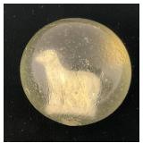 Antique  Approximately 1 7/8" German Sulphide Marble With Greyhound