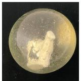 Antique  Approximately 1 7/8" German Sulphide Marble With Greyhound