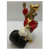 Vintage WADE Brand Jim Beam Collectible Fox With Cannon Figurine 6" x 6", Bar Bell And More