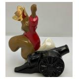 Vintage WADE Brand Jim Beam Collectible Fox With Cannon Figurine 6" x 6", Bar Bell And More