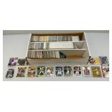 Large Box Of Misc. Unsorted Sports Cards Some With Protective Sleeves