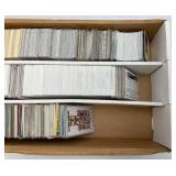 Large Box Of Misc. Unsorted Sports Cards Some With Protective Sleeves
