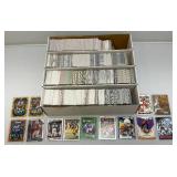 Large Box Of Misc. Unsorted Sports Cards Some With Protective Sleeves