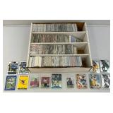 Large Box Of Misc. Unsorted Sports Cards Some With Protective Sleeves