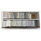 Large Box Of Misc. Unsorted Sports Cards Some With Protective Sleeves